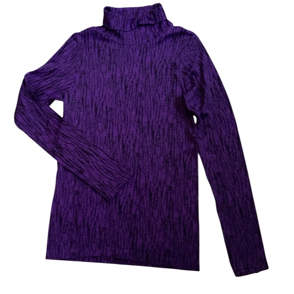 Athleta Long Sleeve Turtleneck Top – Purple/Black – Size Medium - Picture 5 of 5